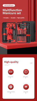 conjuntos de pedicure de aço inoxidável cortador de unhas com estojo portátil